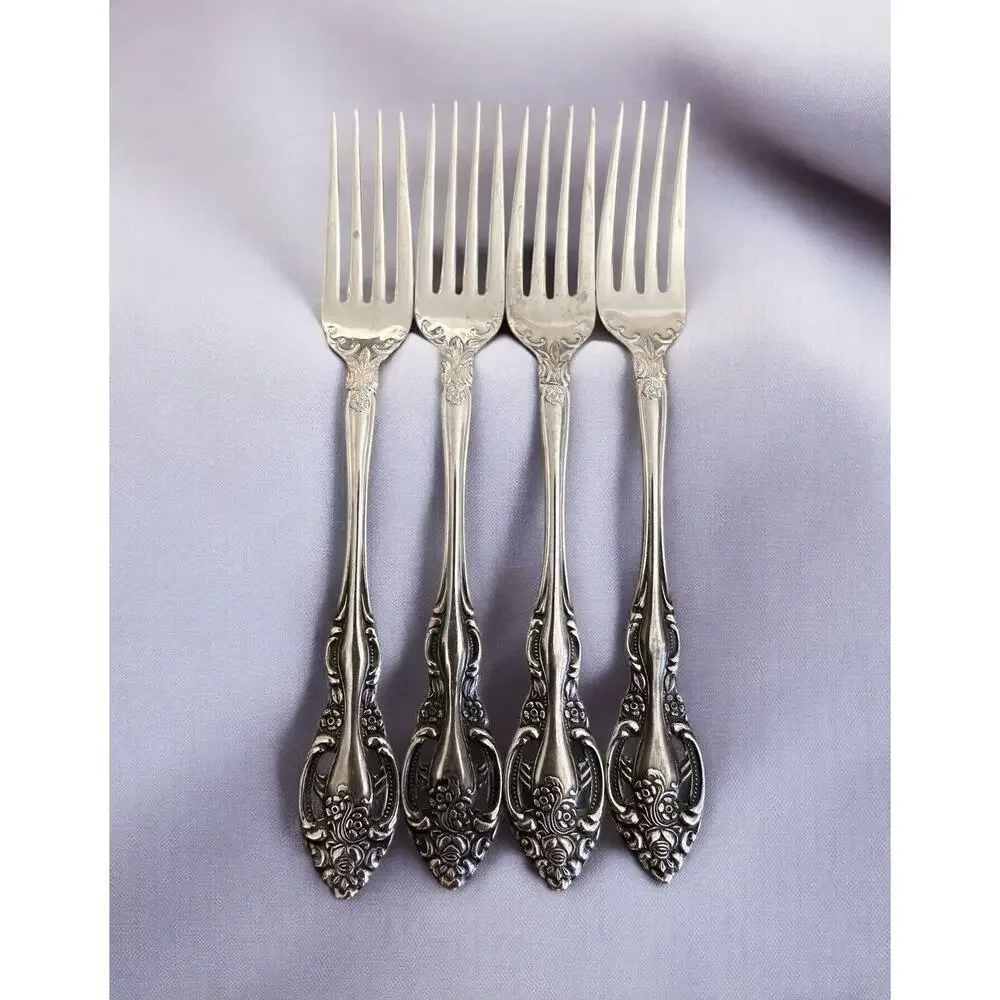 Vintage 1970s 4 Towle Stainless TWS211 Pierced Dinner Forks SCC Japan Supreme B